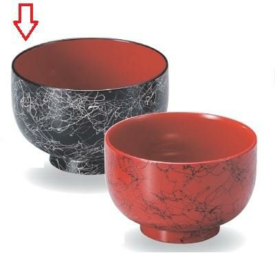 汁椀 大和汁椀黒乱糸内朱