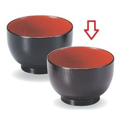 汁椀 姫木目汁椀新溜内朱