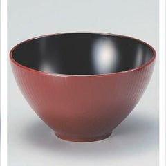 飯碗 4寸つぼみ木目椀銀朱内黒