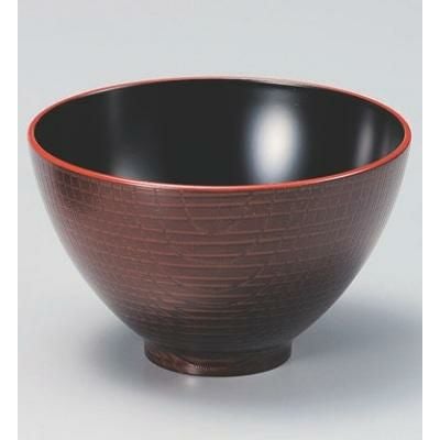 丼碗 4.7寸つぼみ木目丼溜春慶