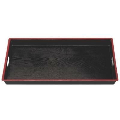 お盆 2尺3寸ABS木目脇取盆黒天朱 NS加工