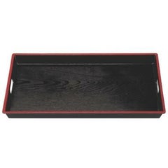 お盆 2尺3寸ABS木目脇取盆黒天朱 NS加工