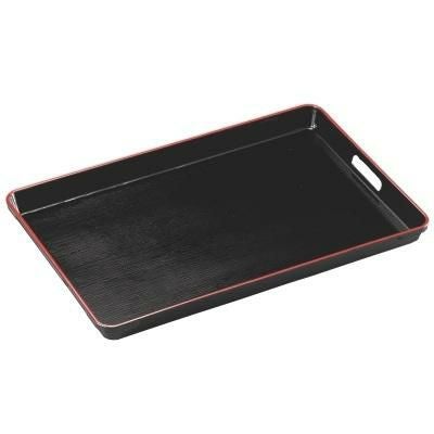 お盆 2尺木目脇取盆黒天朱 NS加工