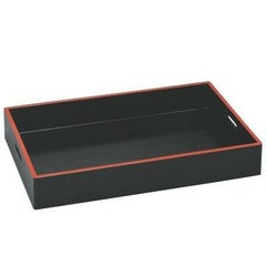 お盆 (小)料理運び盆黒木目天朱