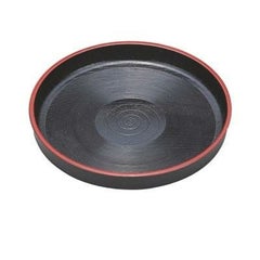 丸盆 尺0寸茶盆黒天朱