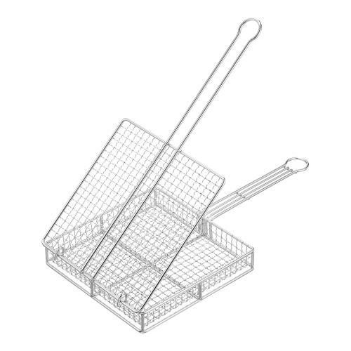 18-8地鶏焼き網 蓋付き 小