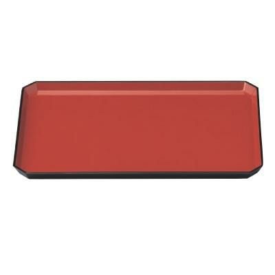 番重 尺3寸隅切浅型番重黒内朱塗