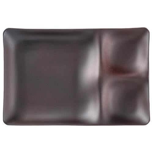 ツーセットプレート 総ダークブラウン A 25.5×17×H2.5(cm)/業務用/新品