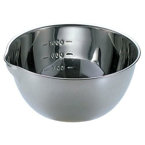 18-8手なし片口ボール 目盛付 小