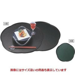 半月盆 梅型会席盆黒石目/グリーン石目尺3寸 A面NS加工 B面ハ-ド塗