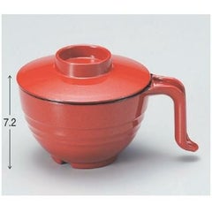 汁椀 手付スープ椀朱パール内黒塗