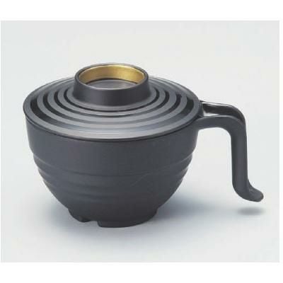 汁椀 手付スープ椀黒ツヤ消ラインつば金内黒塗