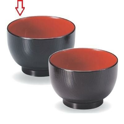 汁椀 姫木目汁椀黒内朱