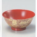 飯碗 刷毛目飯椀朱金箔内朱塗