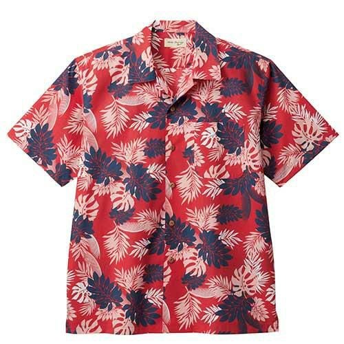 アロハシャツ(シダ) レッド