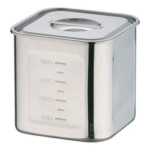 エコクリーンUK18-8深型角キッチンポット 18cm