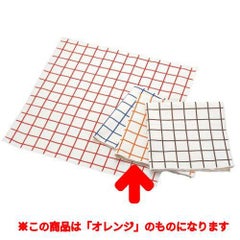 EBM キャンパス厚手 チェックナフキン オレンジ 450×450