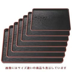 長手盆 耐熱地木目長手盆黒天朱尺5寸