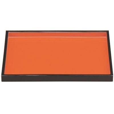 長手盆  D.X尺1寸長手盆朱渕黒  幅317 奥行235 高さ27