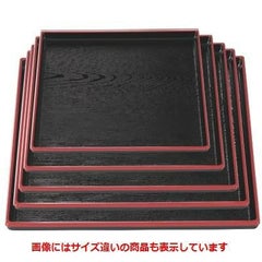 お盆 正角木目盆黒天朱尺2寸 NS加工
