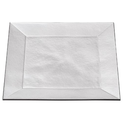 尺0.5寸角葵四方盆 銀瑞雲裏黒塗 A 32×32×H1.8(cm)/業務用/新品/小物