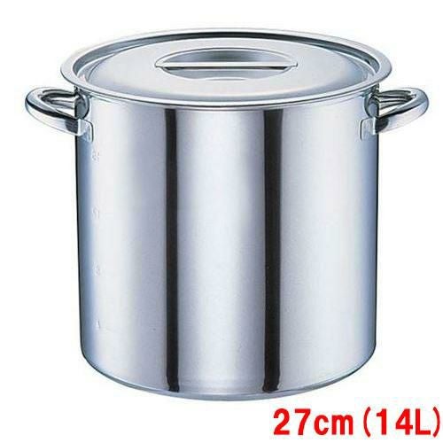 【TKG】ステンレス寸胴鍋電磁モリブデン寸胴鍋 目盛付 27cm /9-0025-0303