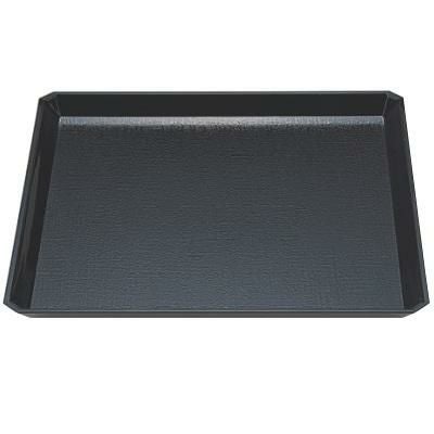 お盆 尺1.5寸角隅切布目盆黒 NS加工