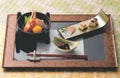 長手盆 尺4寸長手懐石プレート黒/アクアブラウン