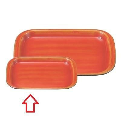 トレー スマートトレーオレンジ刷毛目(小)