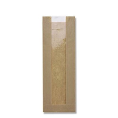 窓付ガゼットP 12-35 筋入無地クラフト 100枚