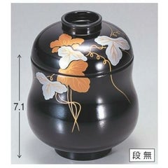 小吸椀 ひょうたん小吸椀黒にツタ SH塗 漆器