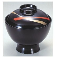 小吸椀 花小吸椀黒花帯 漆器