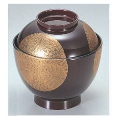 小吸椀 3.5寸玉子椀溜武蔵野日月 漆器