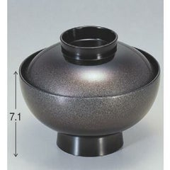 小吸椀  御殿吸椀黒銀かすみ  漆器 高さ71 直径:120