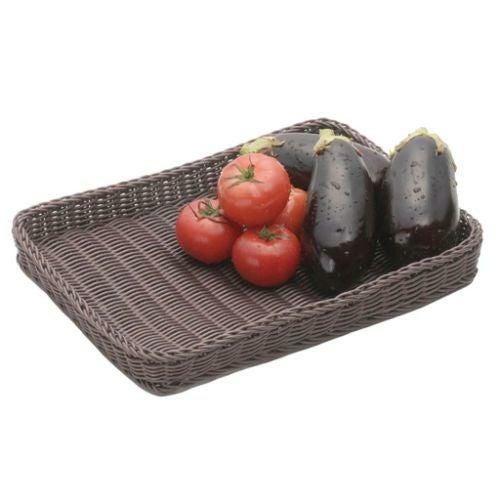 樹脂バスケット 角長浅40号 91-004C こげ茶