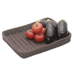 樹脂バスケット 角長浅40号 91-004C こげ茶