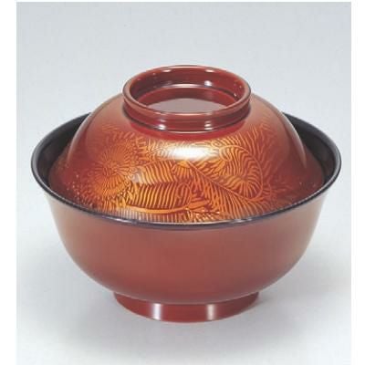 小吸椀 4寸羽反吸椀白壇唐草 SH塗 漆器