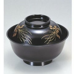 小吸椀 4寸羽反吸椀黒セリ 漆器