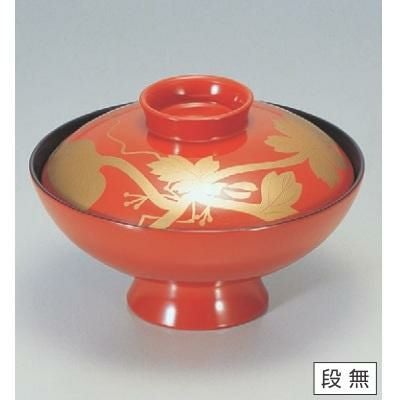 小吸椀 4.5寸小槌吸椀朱菊葉 漆器