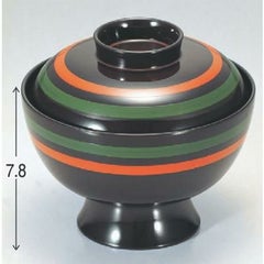 小吸椀 高仙才吸椀うるみ朱緑線引 漆器