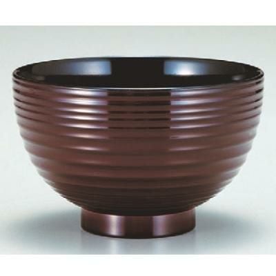 汁椀 3.8寸四季椀うるみ千筋内黒 漆器