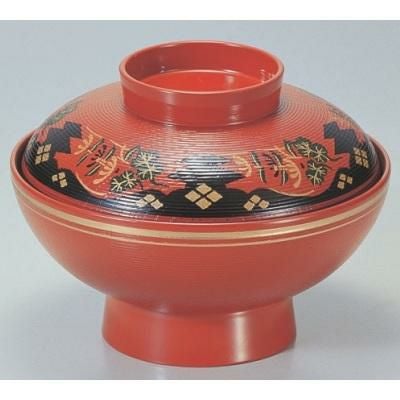 煮物椀 保温煮物椀朱千筋正方寺金ライン 漆器