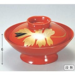 煮物椀 御殿型煮物椀一枚菊内朱・手描蒔絵 漆器