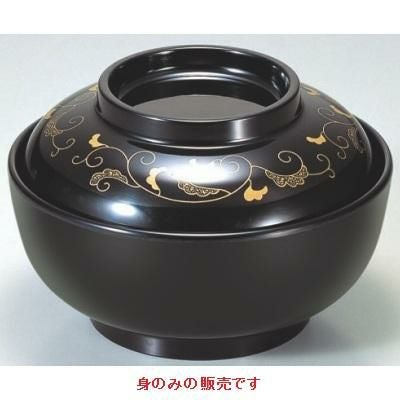 丼碗 B 耐熱観月丼金唐草(ST-3)(身黒)身黒 漆器