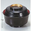 丼碗 弁慶丼黒内朱つば金 漆器