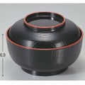 丼碗 5寸千筋木目椀黒天朱 漆器