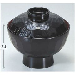 丼碗 (中)亀甲丼椀黒内朱 漆器