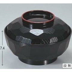 丼碗 6寸亀甲丼黒天朱 漆器