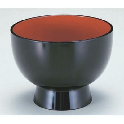 丼碗  4.5寸高台お好み椀黒内朱  漆器 高さ102 直径:135