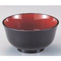 丼 羽反型丼黒刷毛目内朱5.6寸